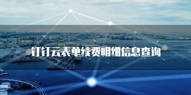 钉钉云表单续费明细信息查询