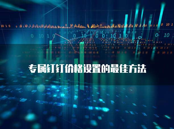 专属钉钉价格设置的最佳方法