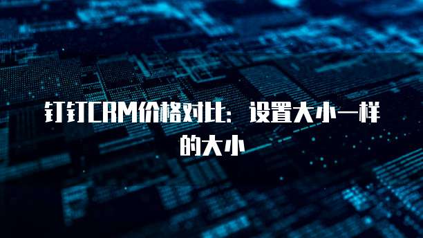 钉钉CRM价格对比：设置大小一样的大小