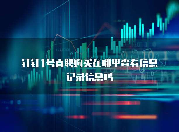 钉钉1号直聘购买在哪里查看信息记录信息吗
