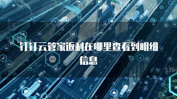 钉钉云管家返利在哪里查看到明细信息