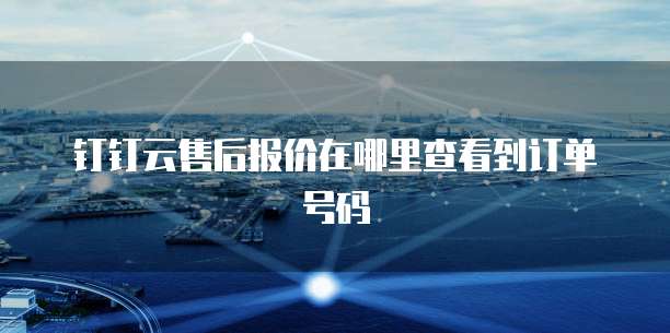 钉钉云售后报价在哪里查看到订单号码