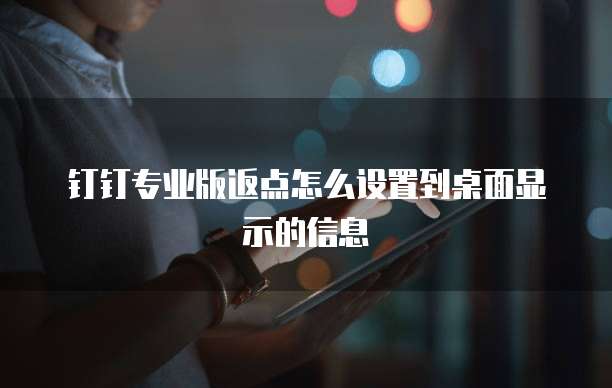 钉钉专业版返点怎么设置到桌面显示的信息