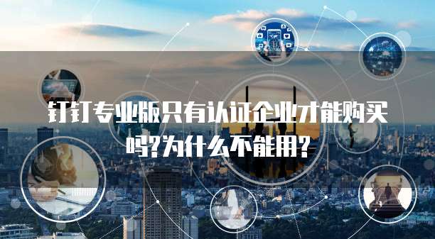 钉钉专业版只有认证企业才能购买吗?为什么不能用?