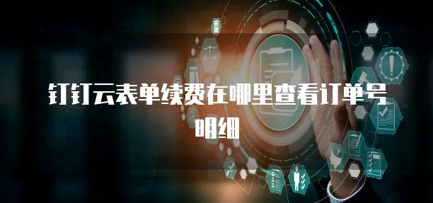 钉钉云表单续费在哪里查看订单号明细