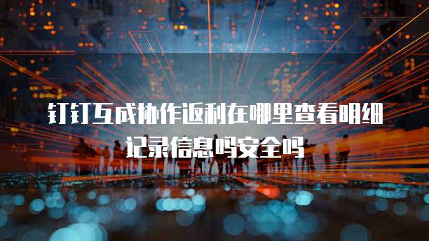 钉钉互成协作返利在哪里查看明细记录信息吗安全吗