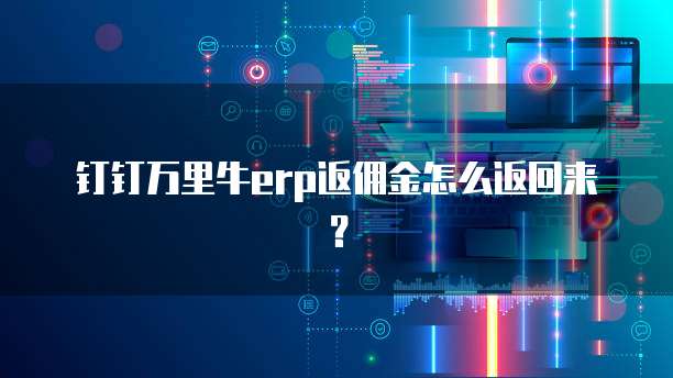 钉钉万里牛erp返佣金怎么返回来?
