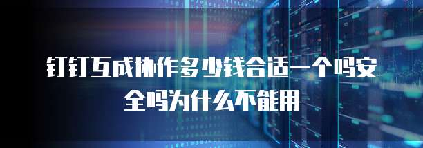 钉钉互成协作多少钱合适一个吗安全吗为什么不能用