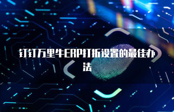 钉钉万里牛ERP打折设置的最佳办法