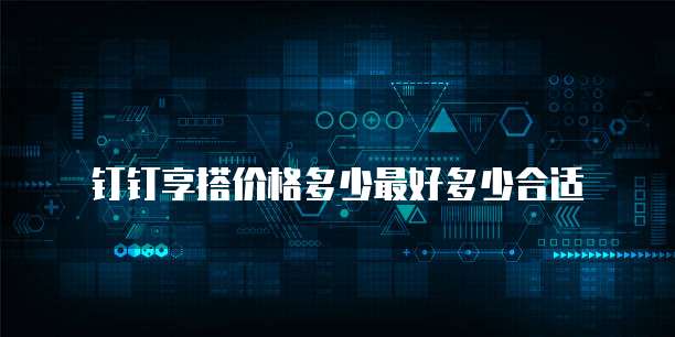 钉钉享搭价格多少最好多少合适