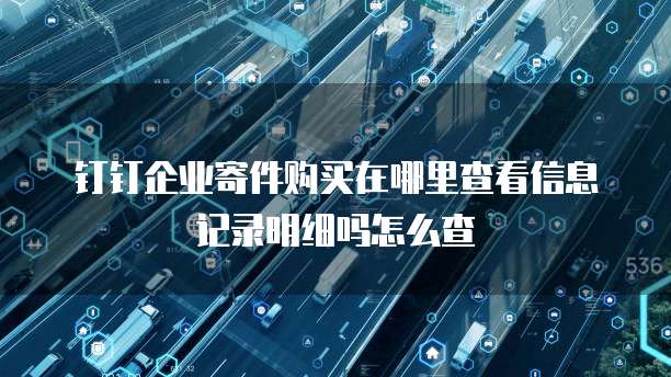 钉钉企业寄件购买在哪里查看信息记录明细吗怎么查