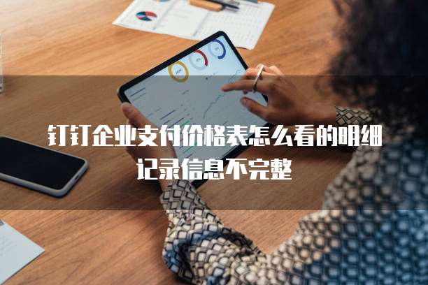 钉钉企业支付价格表怎么看的明细记录信息不完整