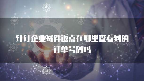 钉钉企业寄件返点在哪里查看到的订单号码吗