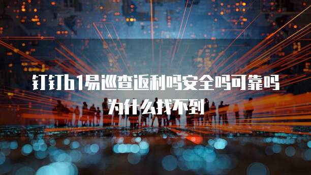 钉钉b1易巡查返利吗安全吗可靠吗为什么找不到