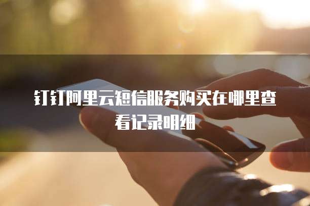 钉钉阿里云短信服务购买在哪里查看记录明细