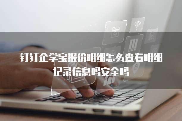 钉钉企学宝报价明细怎么查看明细记录信息吗安全吗