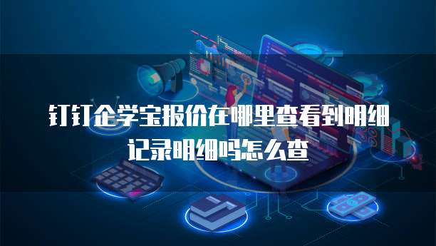 钉钉企学宝报价在哪里查看到明细记录明细吗怎么查