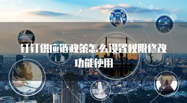 钉钉供应链政策怎么设置权限修改功能使用