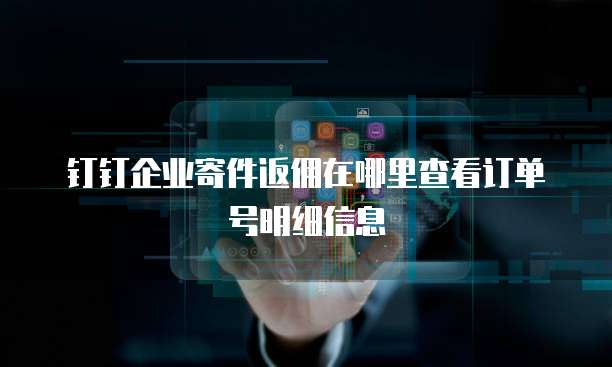 钉钉企业寄件返佣在哪里查看订单号明细信息