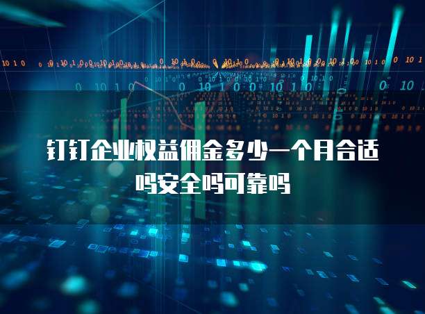 钉钉企业权益佣金多少一个月合适吗安全吗可靠吗