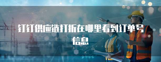 钉钉供应链打折在哪里看到订单号信息
