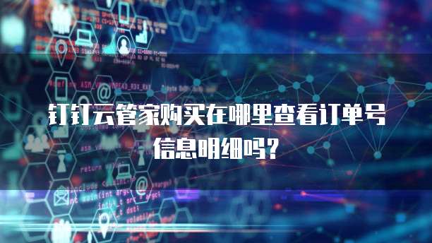 钉钉云管家购买在哪里查看订单号信息明细吗?