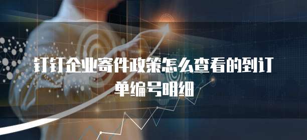 钉钉企业寄件政策怎么查看的到订单编号明细