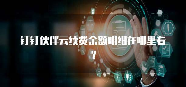 钉钉伙伴云续费余额明细在哪里看?