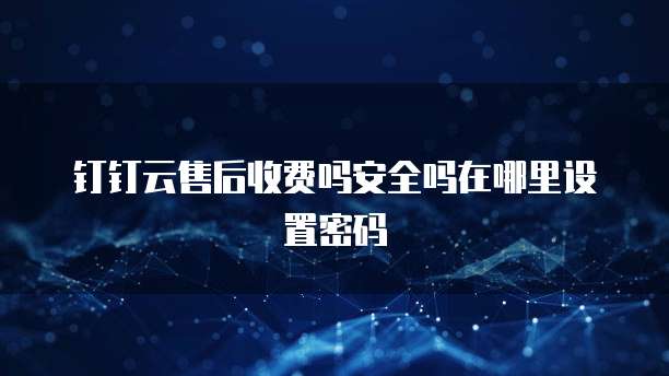 钉钉云售后收费吗安全吗在哪里设置密码