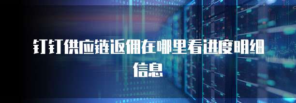 钉钉供应链返佣在哪里看进度明细信息