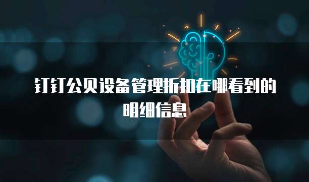 钉钉公贝设备管理折扣在哪看到的明细信息