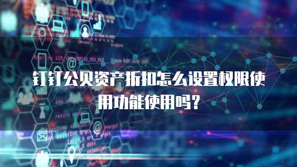 钉钉公贝资产折扣怎么设置权限使用功能使用吗?