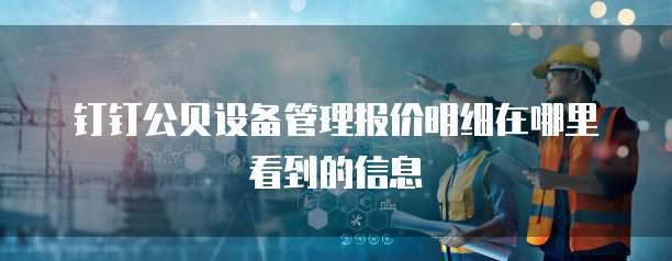 钉钉公贝设备管理报价明细在哪里看到的信息