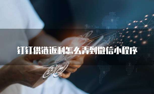 钉钉供链返利怎么弄到微信小程序