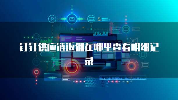 钉钉供应链返佣在哪里查看明细记录