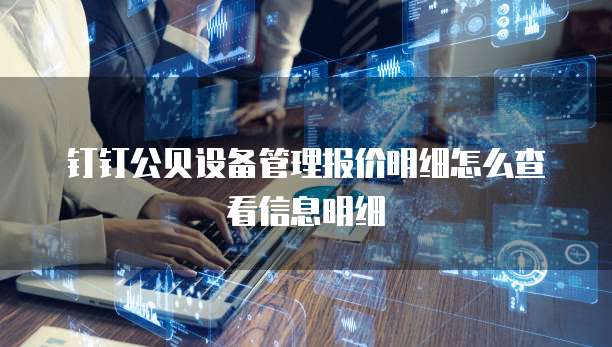 钉钉公贝设备管理报价明细怎么查看信息明细