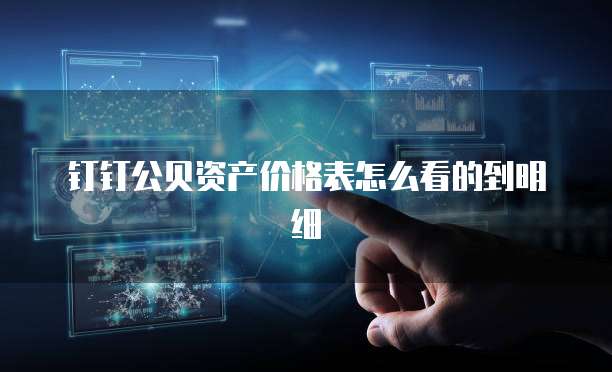 钉钉公贝资产价格表怎么看的到明细