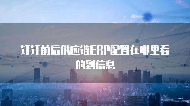 钉钉前后供应链ERP配置在哪里看的到信息
