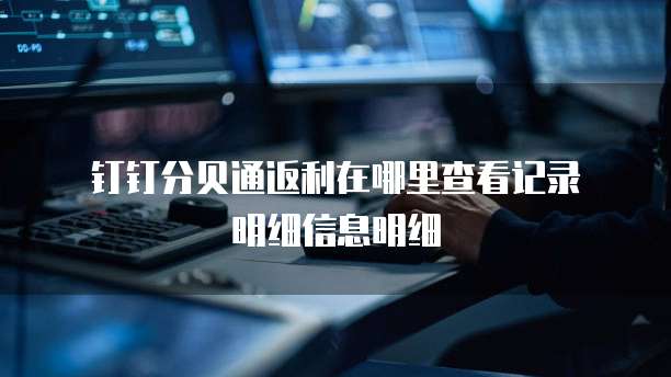 钉钉分贝通返利在哪里查看记录明细信息明细