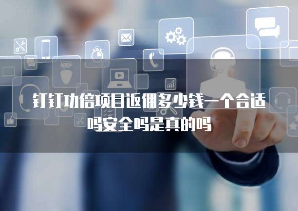 钉钉功倍项目返佣多少钱一个合适吗安全吗是真的吗
