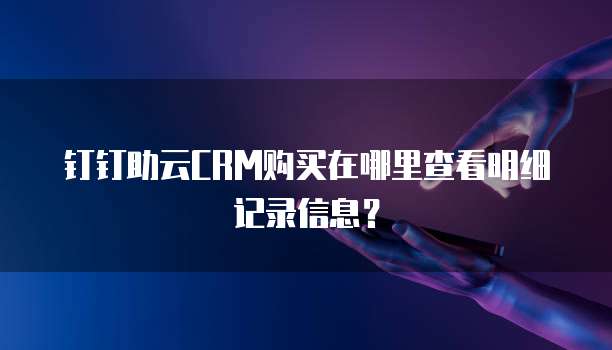 钉钉助云CRM购买在哪里查看明细记录信息?