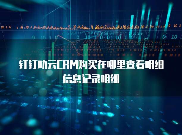 钉钉助云CRM购买在哪里查看明细信息记录明细