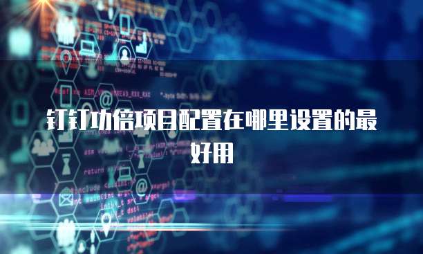 钉钉功倍项目配置在哪里设置的最好用
