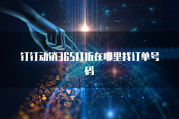 钉钉动销365打折在哪里找订单号码