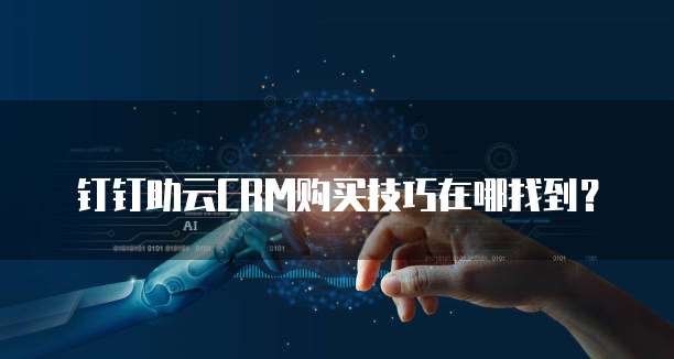 钉钉助云CRM购买技巧在哪找到?