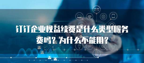 钉钉企业权益续费是什么类型服务费吗?为什么不能用?