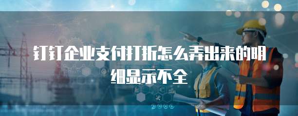 钉钉企业支付打折怎么弄出来的明细显示不全
