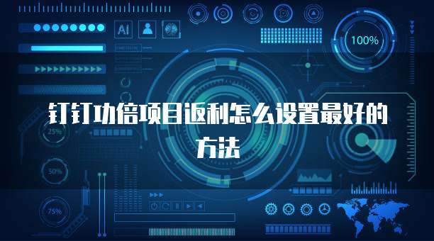 钉钉功倍项目返利怎么设置最好的方法