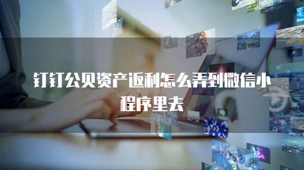 钉钉公贝资产返利怎么弄到微信小程序里去