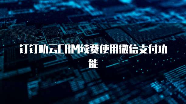 钉钉助云CRM续费使用微信支付功能